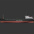 Highly Detailed Cargo Ship Model With Black Red Green Hull