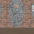 Brick Background Wall With Gray Concrete Accents And Industrial Style Design