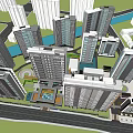 Modern Urban Residential Complex With High Rise Buildings Green Spaces And Water Features