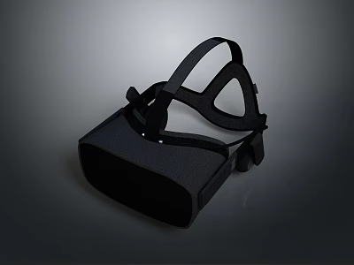 Comfortable Black VR Headset With Adjustable Straps For Virtual Reality Experience 3d model