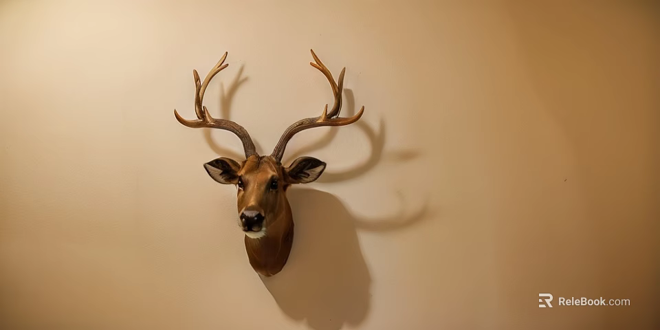 Mounted Deer Head Wall Decor for Rustic Home Interior Design Style 3d model 