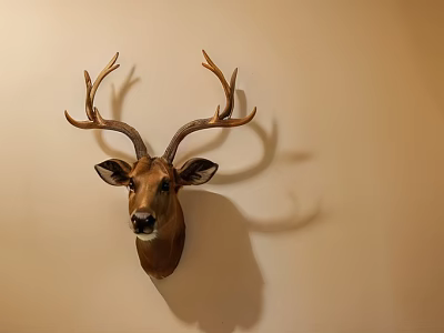 Mounted Deer Head Wall Decor for Rustic Home Interior Design Style 3d model