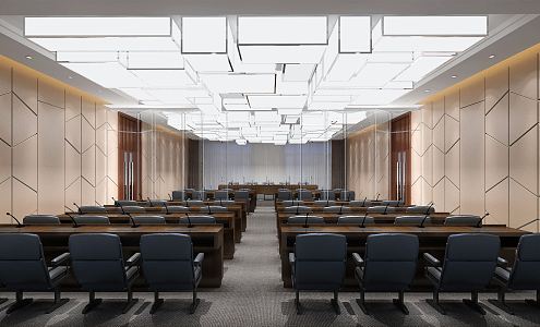 Modern conference room chandelier 3d model