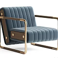 Green Velvet Leisure Chair With Gold Metal Frame And Vertical Tufted Design