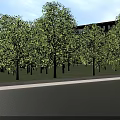 Modern Metro Station With Red Roof Surrounded By Lush Green Trees And Urban Buildings