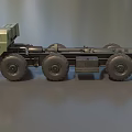 Green Utility Vehicle Featuring Heavy Duty Wheels And Robust Open Cargo Frame 3d model