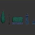 Pillar Stone Pillar Grass Park Green Planting Stone Pillar Old Stone Pillar Roman Pillar Roman Stone Pillar 3d model