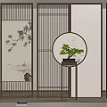 New Chinese Partition Screen 3d model
