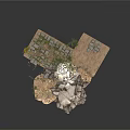 Modern Terrain Model Design With Rocky Sections Grass And Dirt Areas