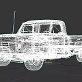 Vintage Turquoise And White Rusted Pickup Truck With Classic Retro Design