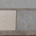 Gray Square Rugs With Soft Texture Woven Pattern And Fringed Edges On Wooden Floor