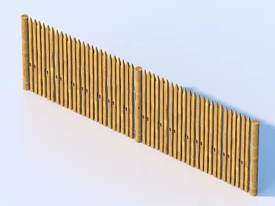 Natural Bamboo Fence Garden Ornament With Rustic Design For Outdoor Decor 3d model
