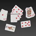 Card Games Entertainment With Spread Playing Cards And Red Hearts Suits For Leisure Activity