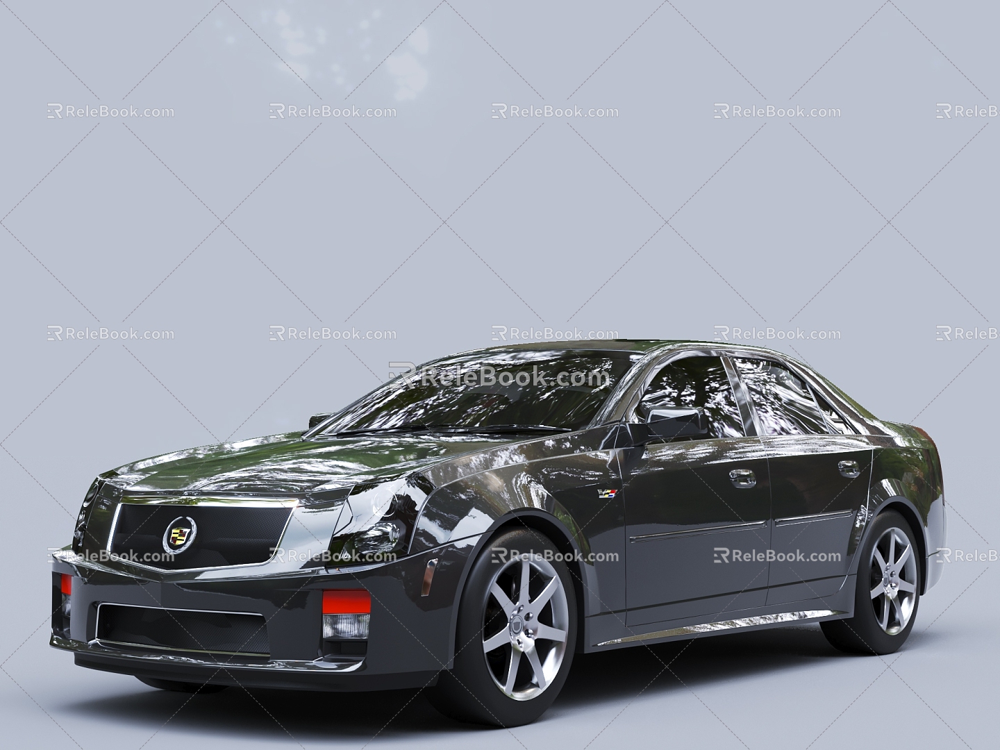 Hyundai Black Car Cadillac Sedan 3d model