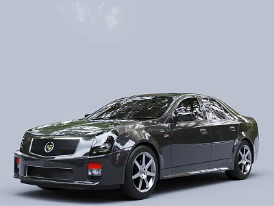 Black Cadillac Luxury Sedan With Shiny Exterior And Sporty Alloy Wheels 3d model