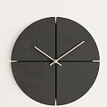 Minimalist Modern Black Round Clock With Golden Hands And Black Dividing Lines