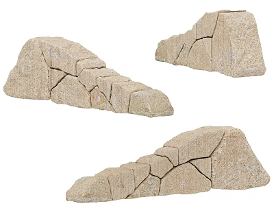 Stone Landscape Stone Mountain Stone Wall Baipo Yellow Rock 3d model