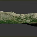 Natural Mountain Landscape With 3D Terrain Green Vegetation And Rolling Hills