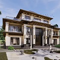 New Chinese-style single-family villa residential self-built house 3d model