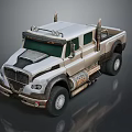 Rugged Heavy Duty Truck With Silver Gold Finish Bold Grille And Roof Lights