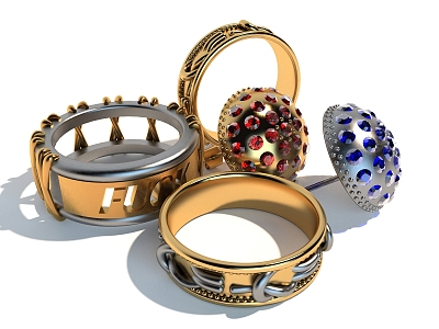 Style Jewelry Ring Diamond Ring Gold Ring 3d model