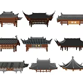 Traditional Chinese Architectural Roof Styles With Various Eaves And Tile Designs