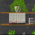 Row Of Vertically Standing Books With Colorful Spines On Gray Background