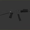Tactical Assault Rifle 3D Model with Detailed Barrel Stock and Magazine Design