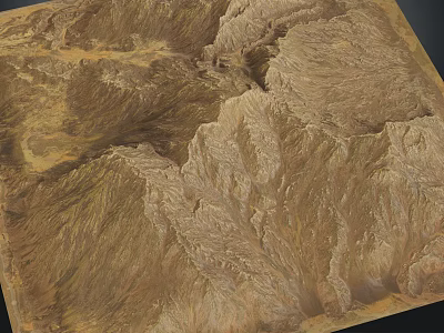 Detailed Mountainous Terrain Model Showcasing Rugged Texture And Natural Elevation Features 3d model