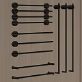 Stylish Gold Towel Racks Mounted On Wooden Wall In Modern Bathroom