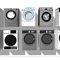 Collection of Modern Washing Machines in Various Styles and Designs on