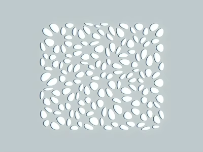 Abstract Square Pattern Composed Of White Irregular Ovals On Gray Background 3d model