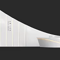 Modern Sleek White Curved Reception Desk With LED Lighting And Smooth Surface 3d model
