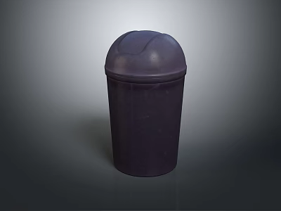Purple Trash Can With Secure Fitted Lid For Home Office Kitchen Use 3d model