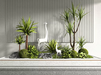 Modern plant potted landscape 3d model