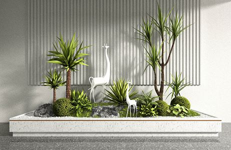 Modern plant potted landscape 3d model