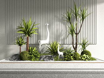 Modern plant potted landscape 3d model