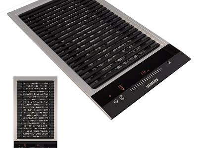 Solis Electric Cooktop With Black Heating Elements Digital Control Panel And Stainless Steel Frame 3d model