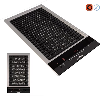 Solis Electric Cooktop With Black Heating Elements Digital Control Panel And Stainless Steel Frame 3d model