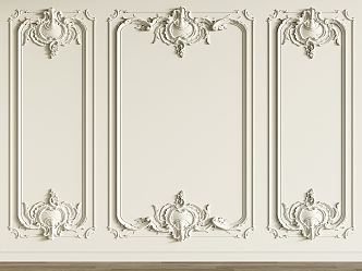 European-style carved wall panel 3d model