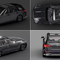 Dark Gray Modern Wagon Car With Sleek Body Design And Multiple Angles View