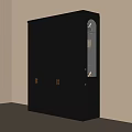 Modern Dark Gray Wardrobe Design With Brass Handles And Lighted Side Shelves