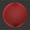 Red Reflective Disco Ball Stage Equipment With Shiny Stripes And Glossy Surface