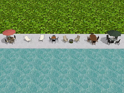 Modern outdoor table and chair outdoor landscape table and chair combination 3d model