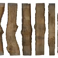 Rustic Wooden Log Slices with Natural Texture and Irregular Organic Shapes