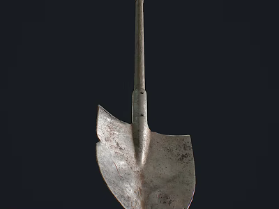 Durable Metal Hardware Tool With Long Handle And Flat Shovel Head 3d model