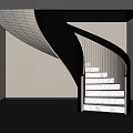 modern staircase revolving staircase arc staircase 3d model