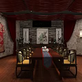 Traditional Classroom Interior Featuring Blackboard Portraits Wooden Decor Ceiling Fan And Lights