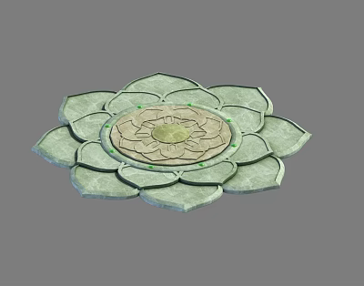 New Chinese-style Lotus Platform Lotus Lotus Platform Building Ancient Architecture Ground Pattern Ground Pavement Carving 3d model