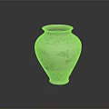 Traditional Ceramic Vase With White Base And Intricate Floral Bird Patterns 3d model
